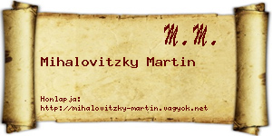 Mihalovitzky Martin névjegykártya